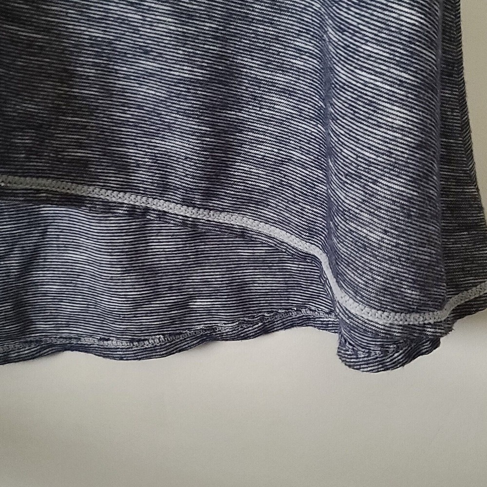 Max Studio Stripe Embroidered V Neck Sleeveless Tank Top  Sz S Blue White - Picture 7 of 9